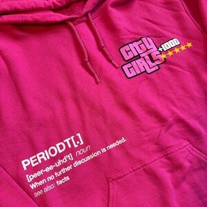 Pink Hoodie with City Graphic